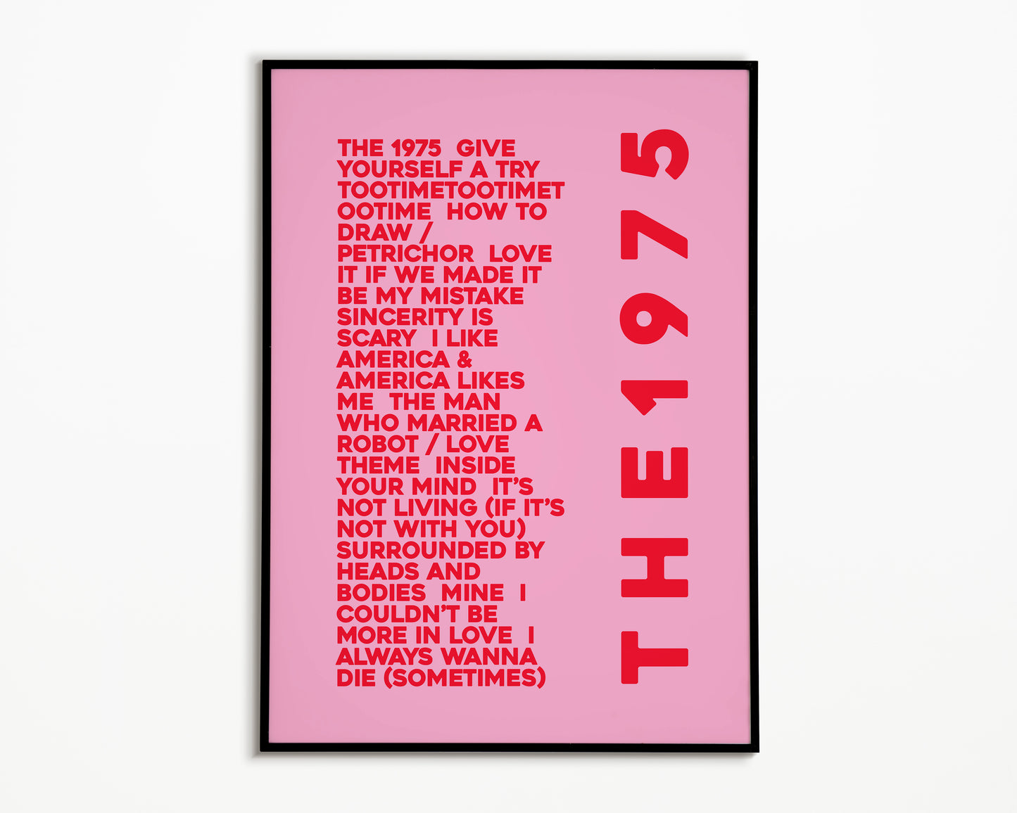 ABIIOR Album Song List The 1975 Print