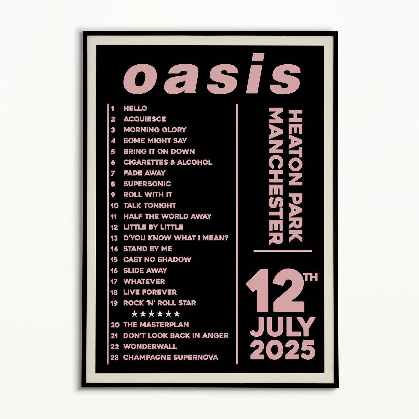 Oasis Live '25 Setlist Manchester 12th July