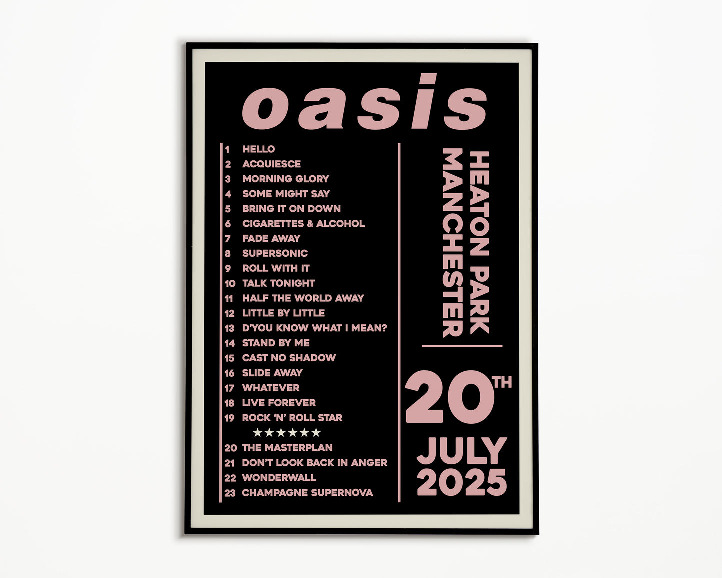 Oasis Live '25 Setlist Manchester 20th July