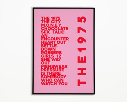 The 1975 Album Song List Print