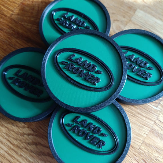 Land Rover Discovery 2 Centre Caps - Black/Green LR Logo