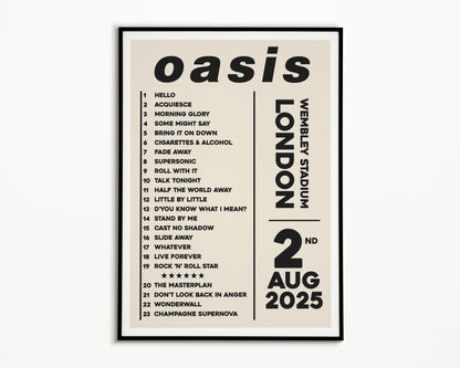 Oasis Live '25 Setlist London 2nd August
