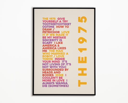 ABIIOR Album Song List The 1975 Print