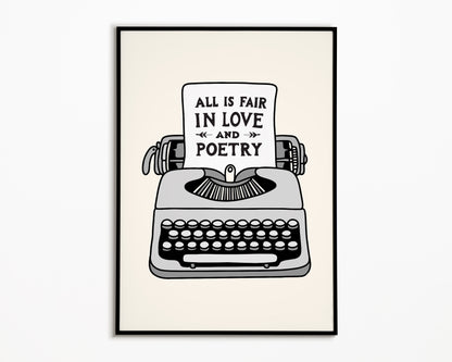 All Is Fair In Love And Poetry Taylor Swift Print