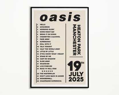 Oasis Live '25 Setlist Manchester 19th July