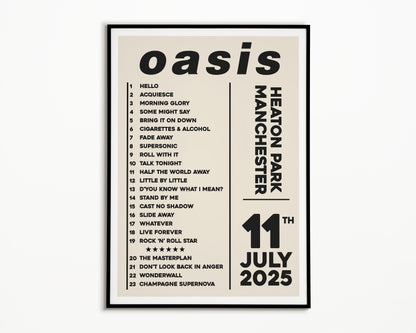 Oasis Live '25 Setlist Manchester 11th July