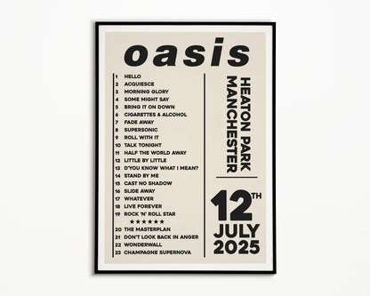 Oasis Live '25 Setlist Manchester 12th July