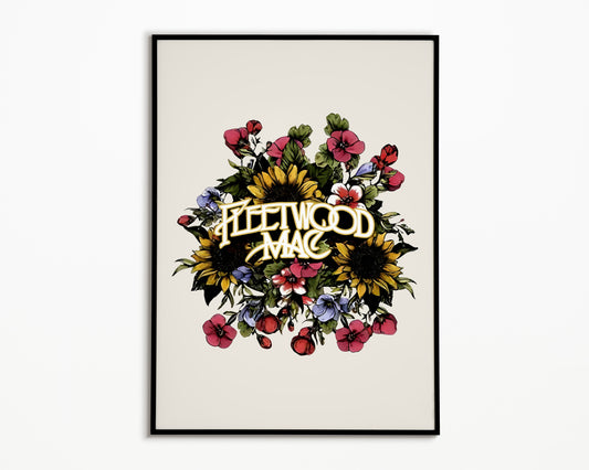 Fleetwood Mac Floral Logo Print