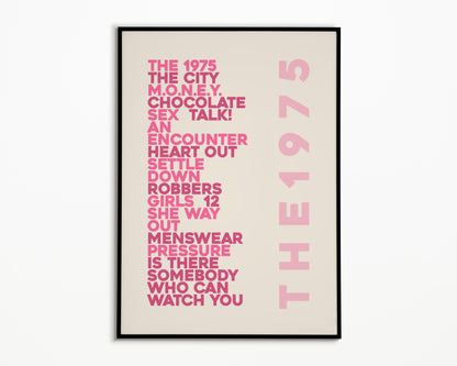 The 1975 Album Song List Print