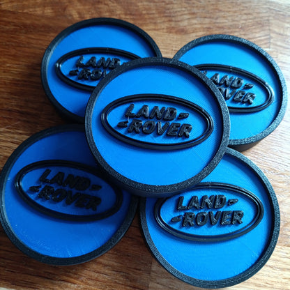Land Rover Discovery 2 Centre Caps - Black/Blue LR Logo