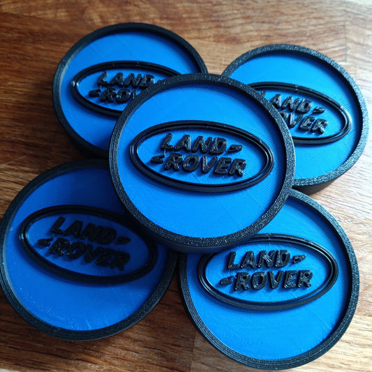 Land Rover Discovery 2 Centre Caps - Black/Blue LR Logo
