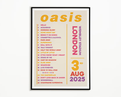 Oasis Live '25 Setlist London 3rd August