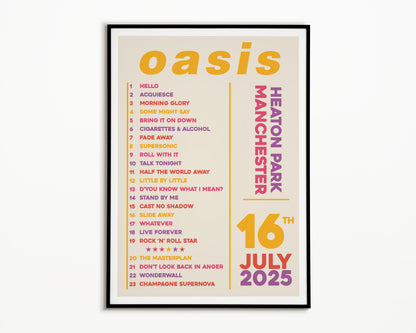 Oasis Live '25 Setlist Cardiff 4th July