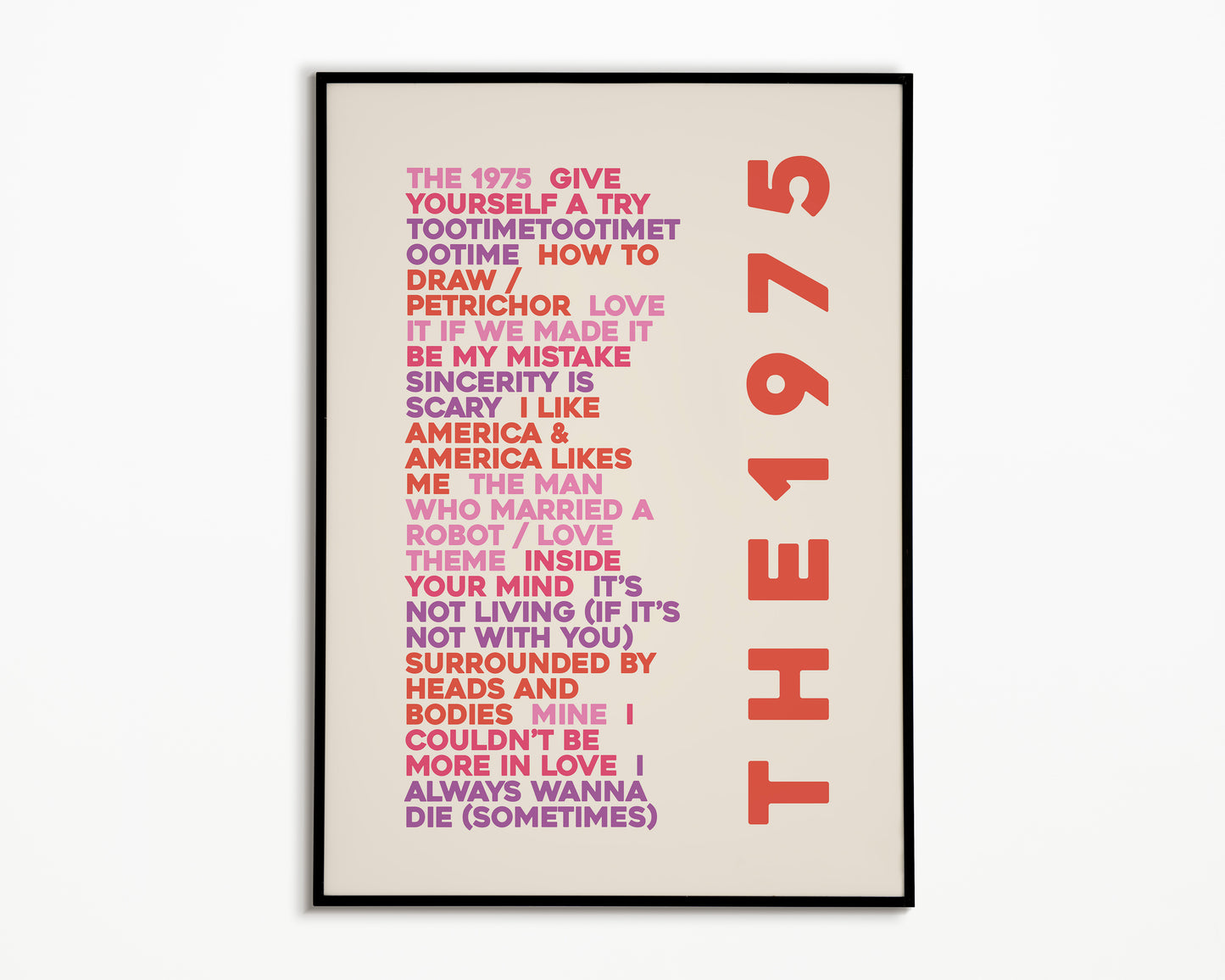ABIIOR Album Song List The 1975 Print