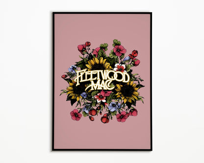 Fleetwood Mac Floral Logo Print