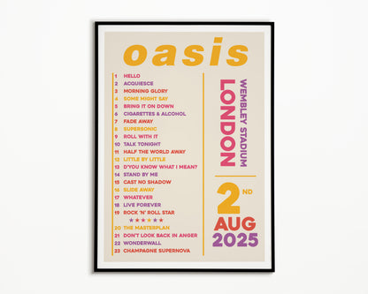 Oasis Live '25 Setlist London 2nd August