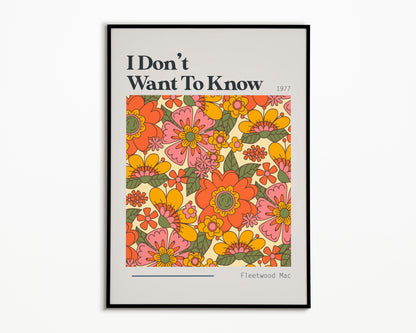 I Don't Want To Know Fleetwood Mac Print