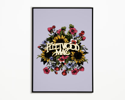 Fleetwood Mac Floral Logo Print