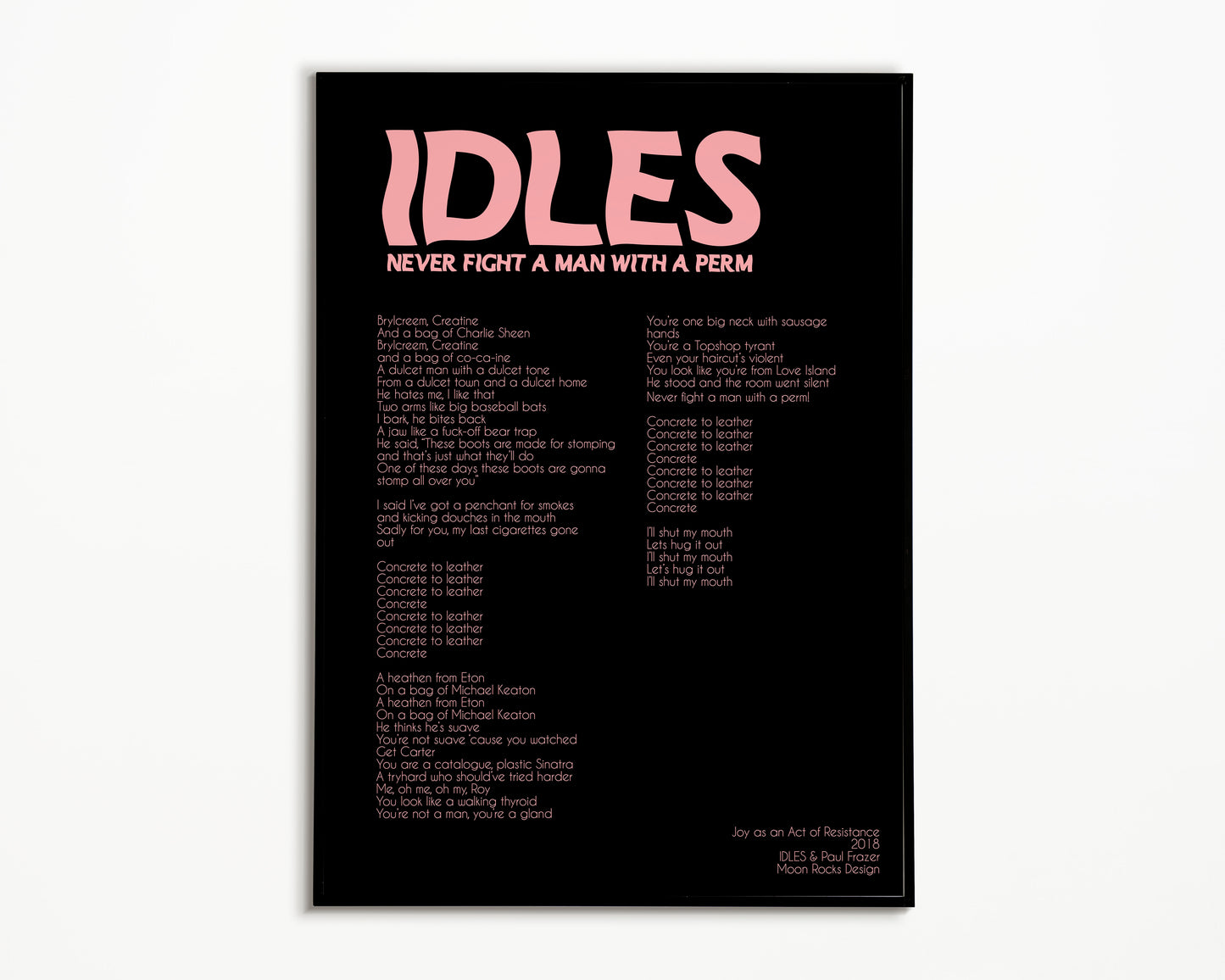 Never Fight A Man With A Perm IDLES Print