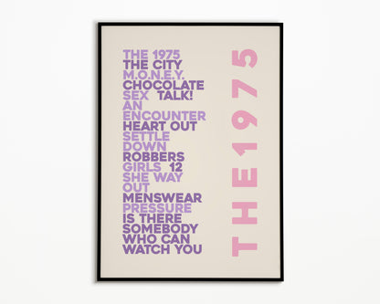 The 1975 Album Song List Print