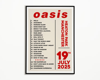 Oasis Live '25 Setlist Manchester 19th July