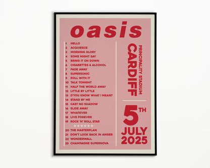 Oasis Live '25 Setlist Cardiff 5th July