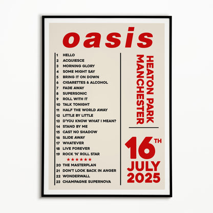 Oasis Live '25 Setlist Manchester 16th July