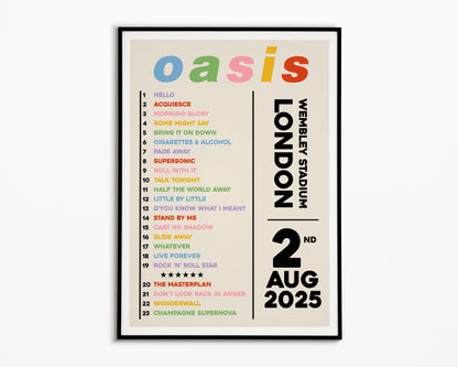 Oasis Live '25 Setlist London 2nd August