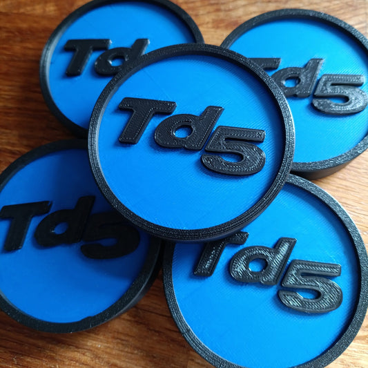 Land Rover Discovery 2 Centre Caps - Black/Blue TD5 Logo