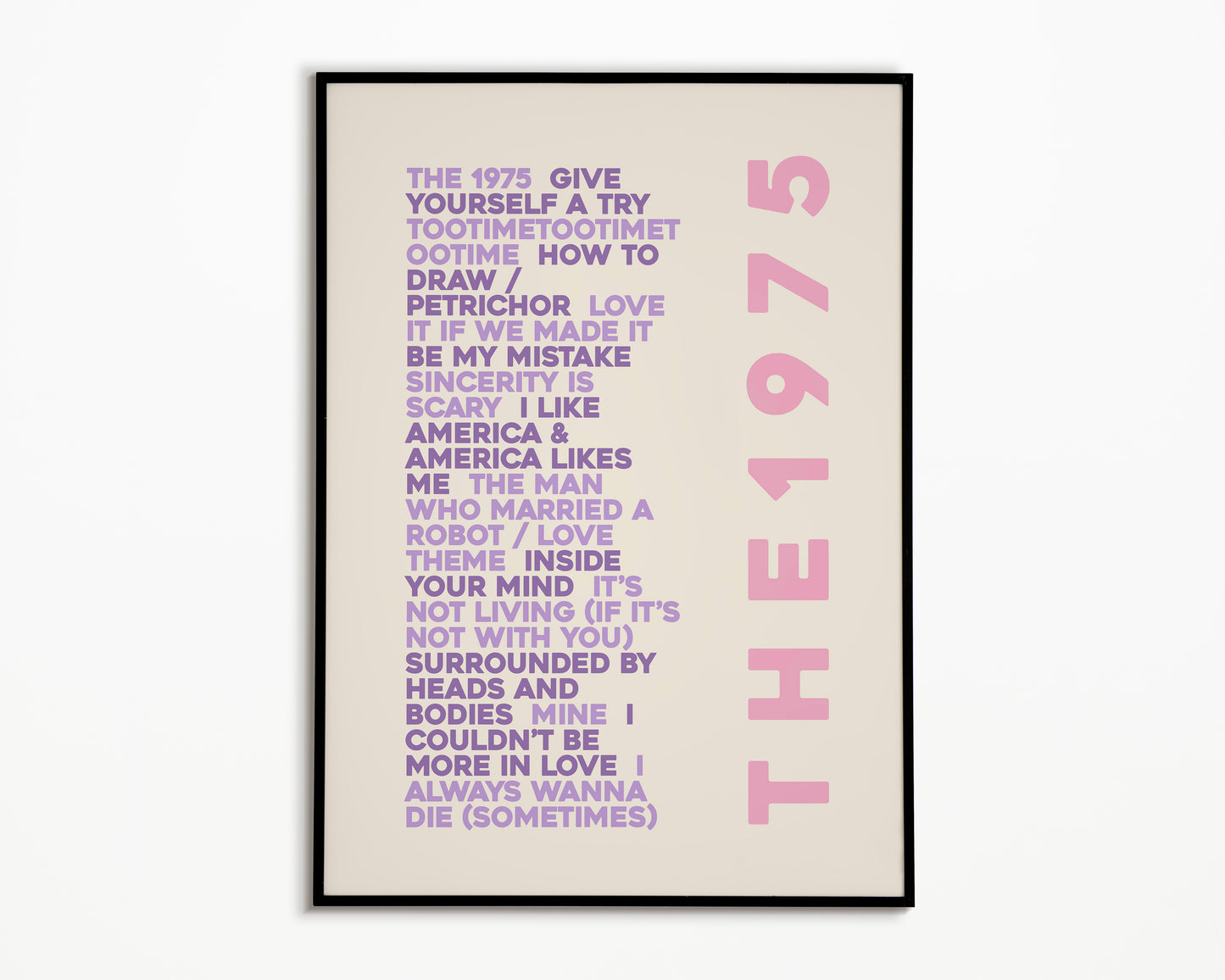 ABIIOR Album Song List The 1975 Print
