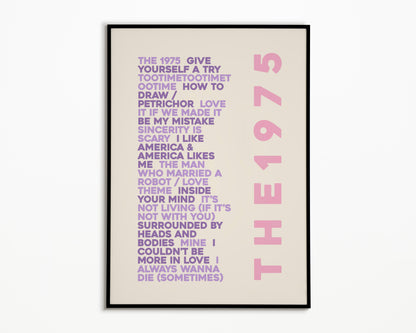 ABIIOR Album Song List The 1975 Print