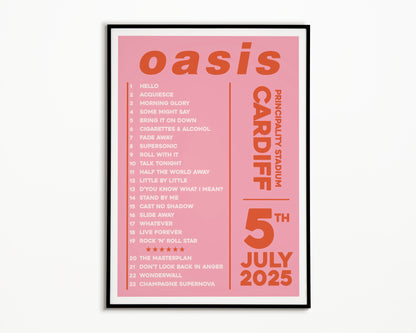Oasis Live '25 Setlist Cardiff 5th July