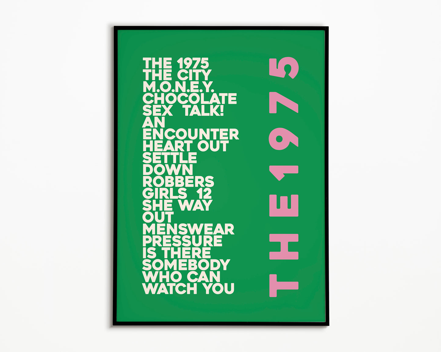 The 1975 Album Song List Print