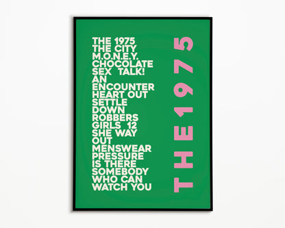 The 1975 Album Song List Print