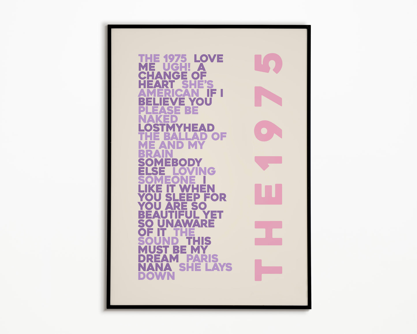 ILIWYSFYASBYSUOI The 1975 Album Print