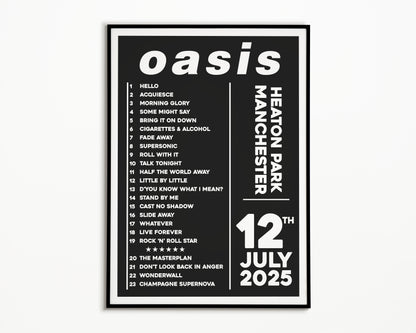 Oasis Live '25 Setlist Manchester 12th July