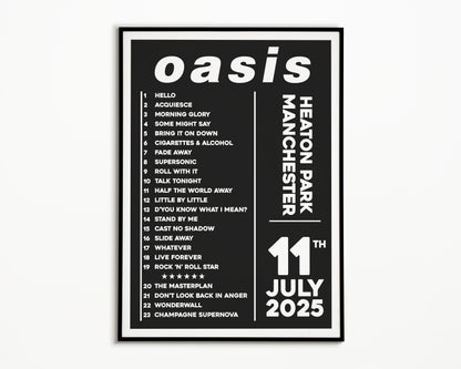 Oasis Live '25 Setlist Manchester 11th July
