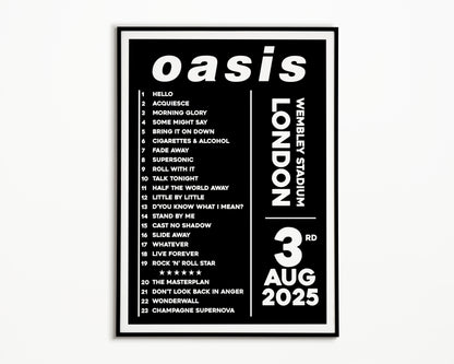 Oasis Live '25 Setlist London 3rd August