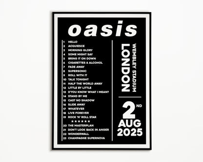 Oasis Live '25 Setlist London 2nd August