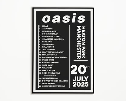 Oasis Live '25 Setlist Manchester 20th July