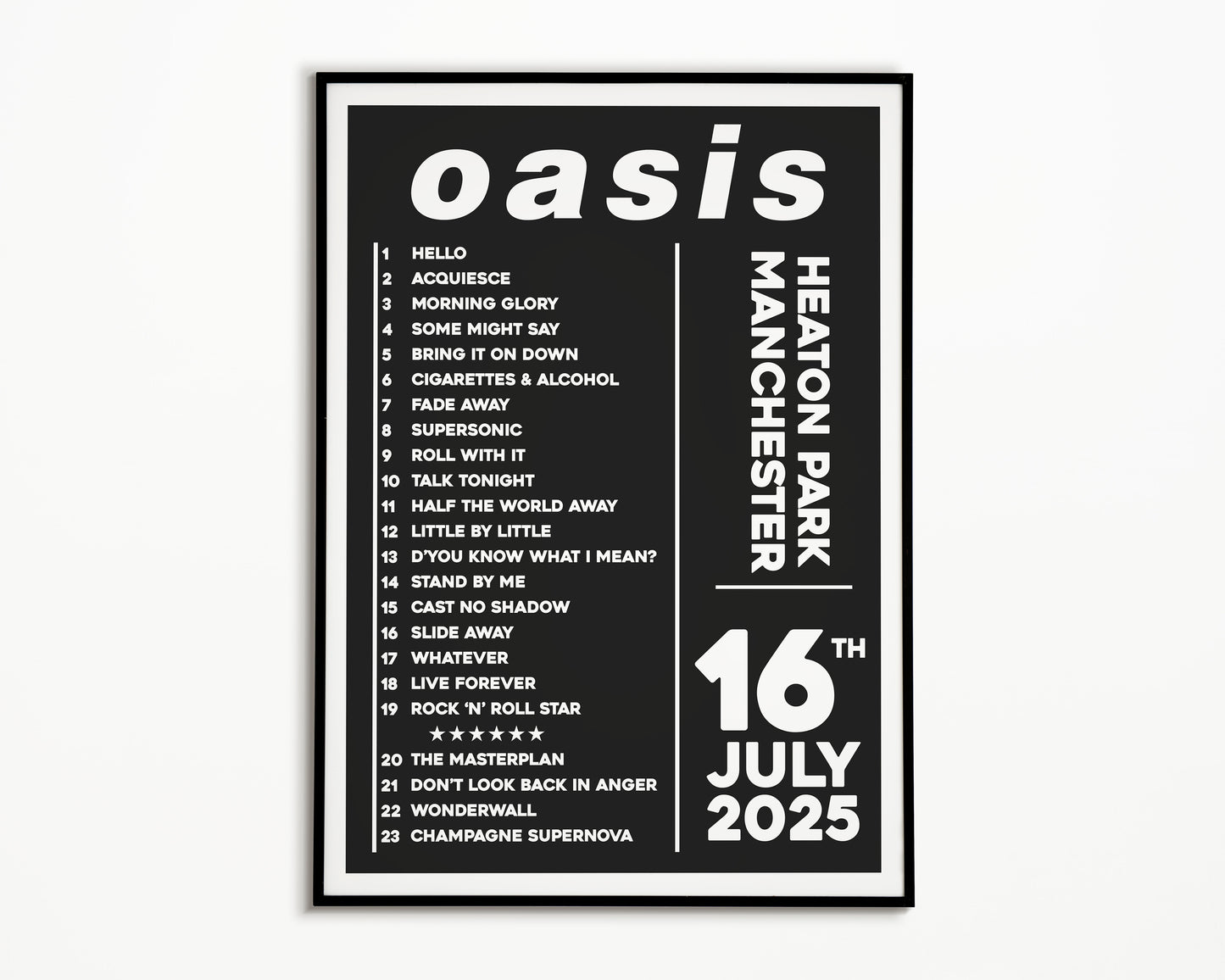 Oasis Live '25 Setlist Manchester 16th July