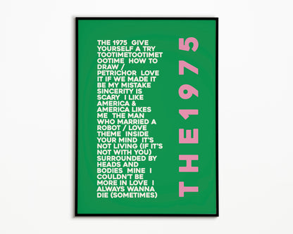 ABIIOR Album Song List The 1975 Print