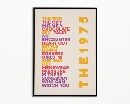 The 1975 Album Song List Print