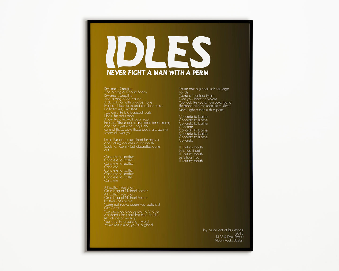 Never Fight A Man With A Perm IDLES Print