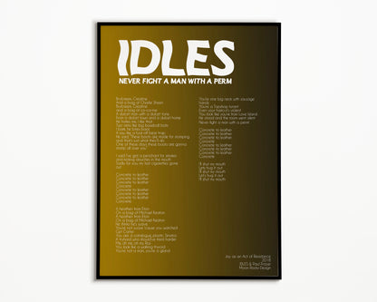 Never Fight A Man With A Perm IDLES Print