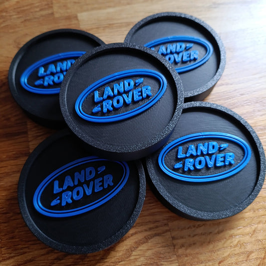 Land Rover Discovery 2 Centre Caps - Black/Blue LR Logo
