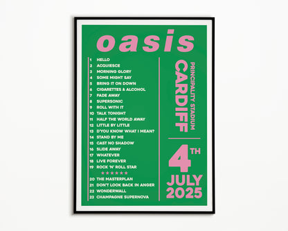 Oasis Live '25 Setlist Cardiff 4th July