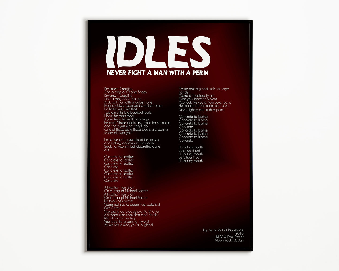 Never Fight A Man With A Perm IDLES Print