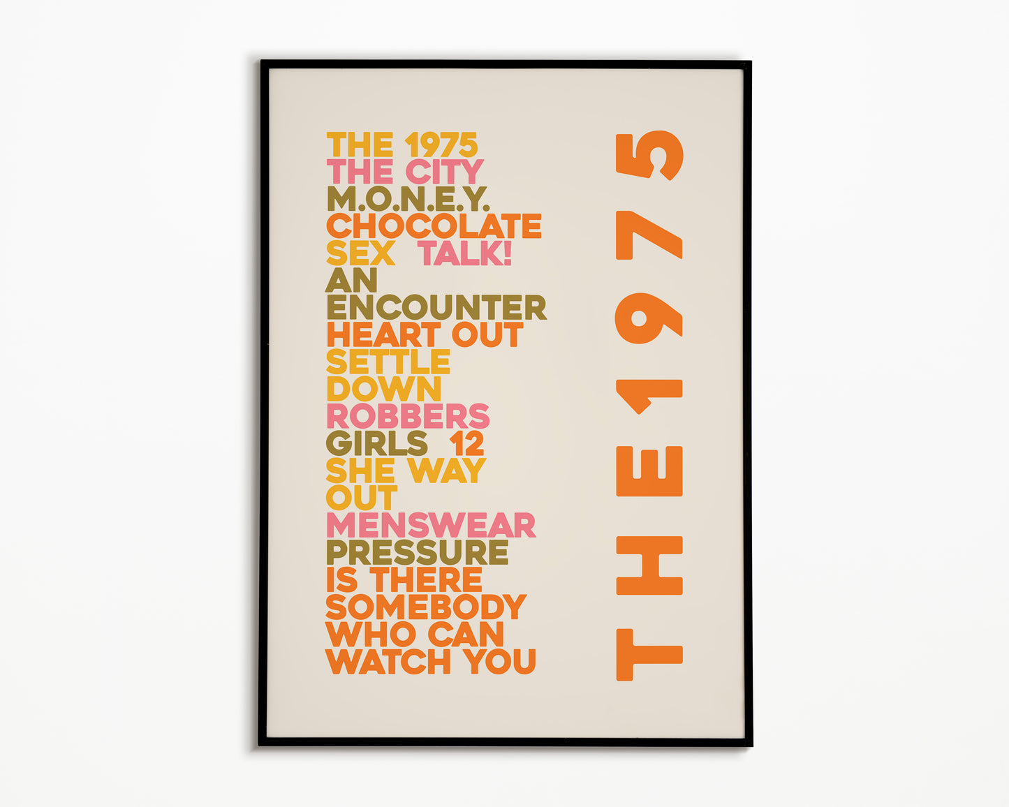 The 1975 Album Song List Print