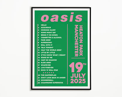 Oasis Live '25 Setlist Manchester 19th July